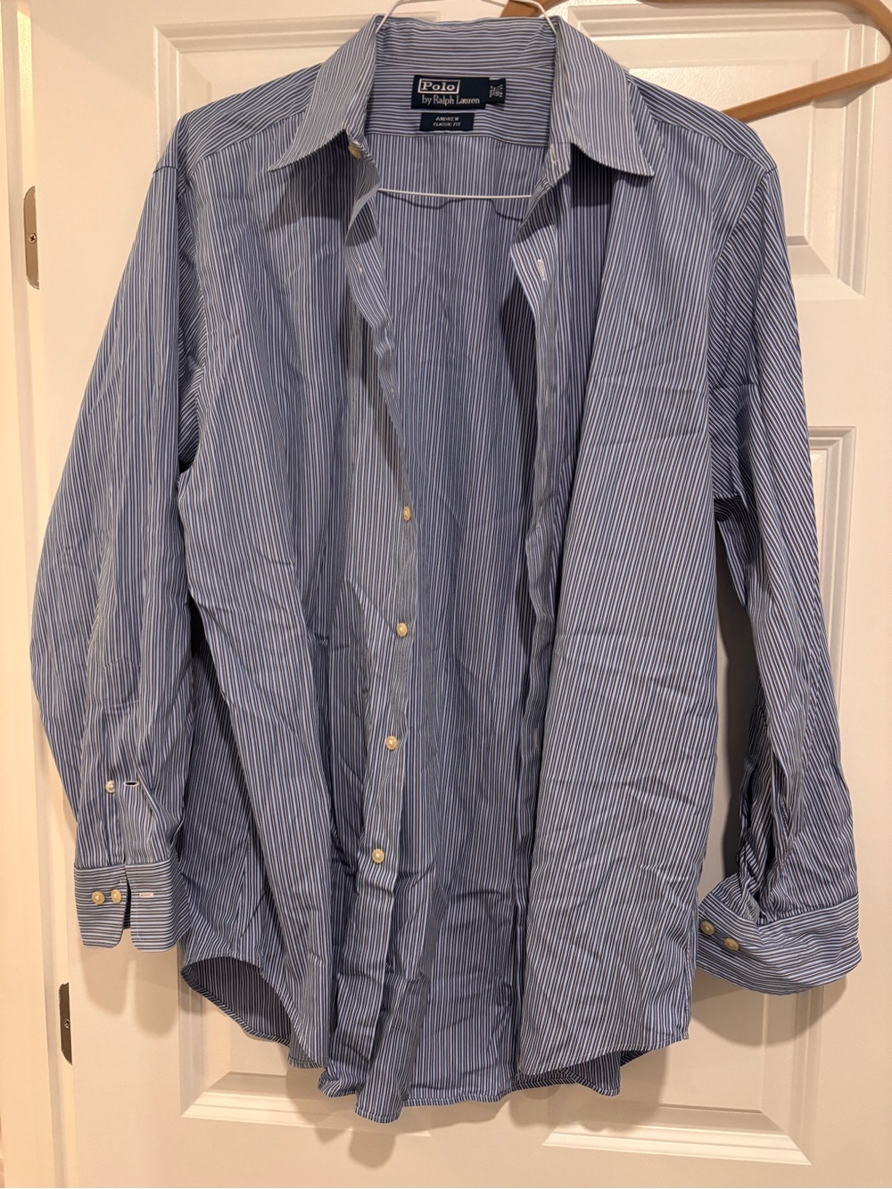 Ralph Lauren Blue and White Pinstripe Dress Shirt